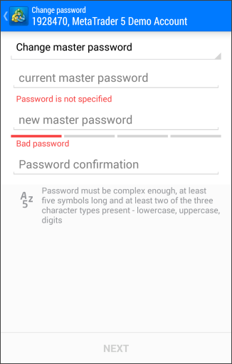 Ändern der Passwörter