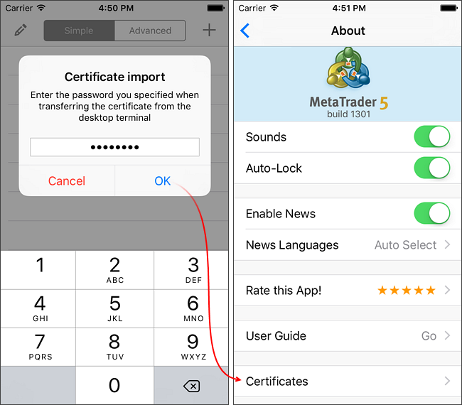 How to import a certificate to a mobile device